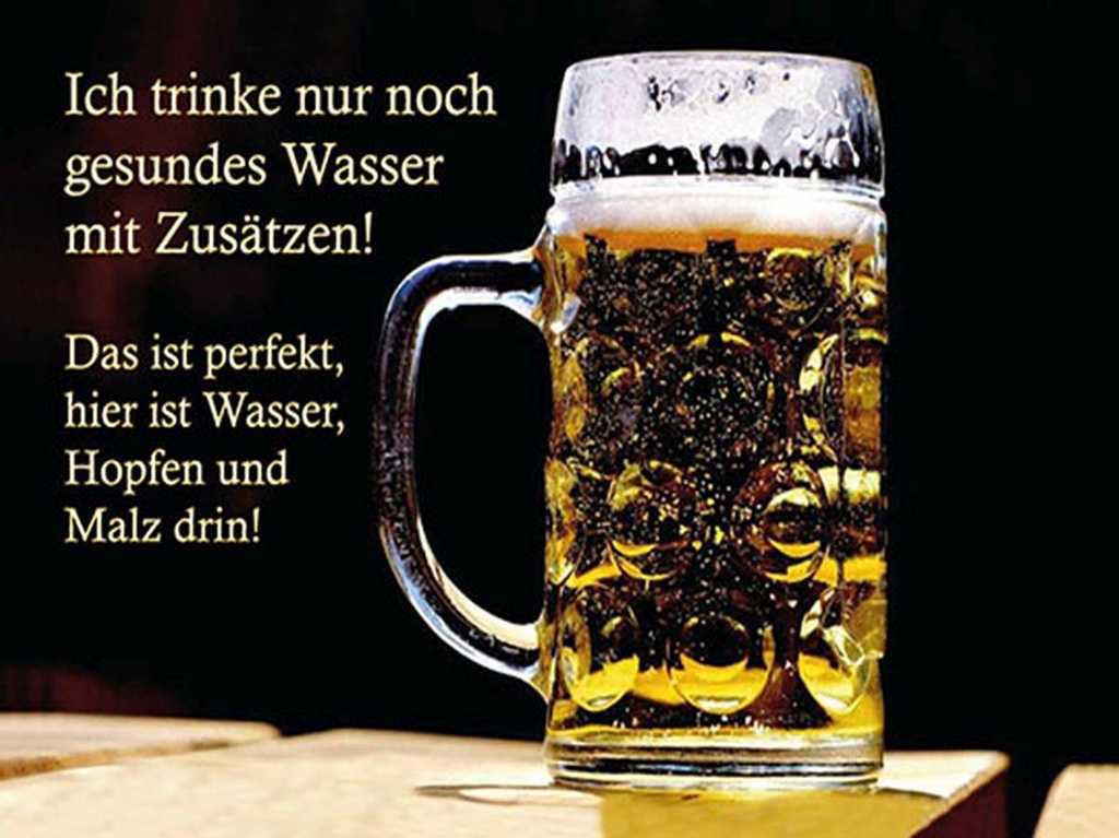 [LA-1792154-H] Holzschild 30x40 cm trinke nur gesundes Wasser Bier