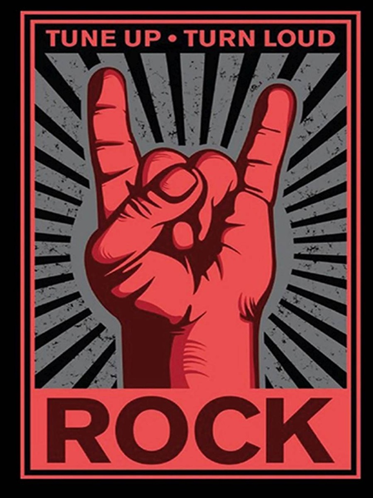 [LA-1792163-H] Holzschild 40x30 cm Rock tune up turn loud