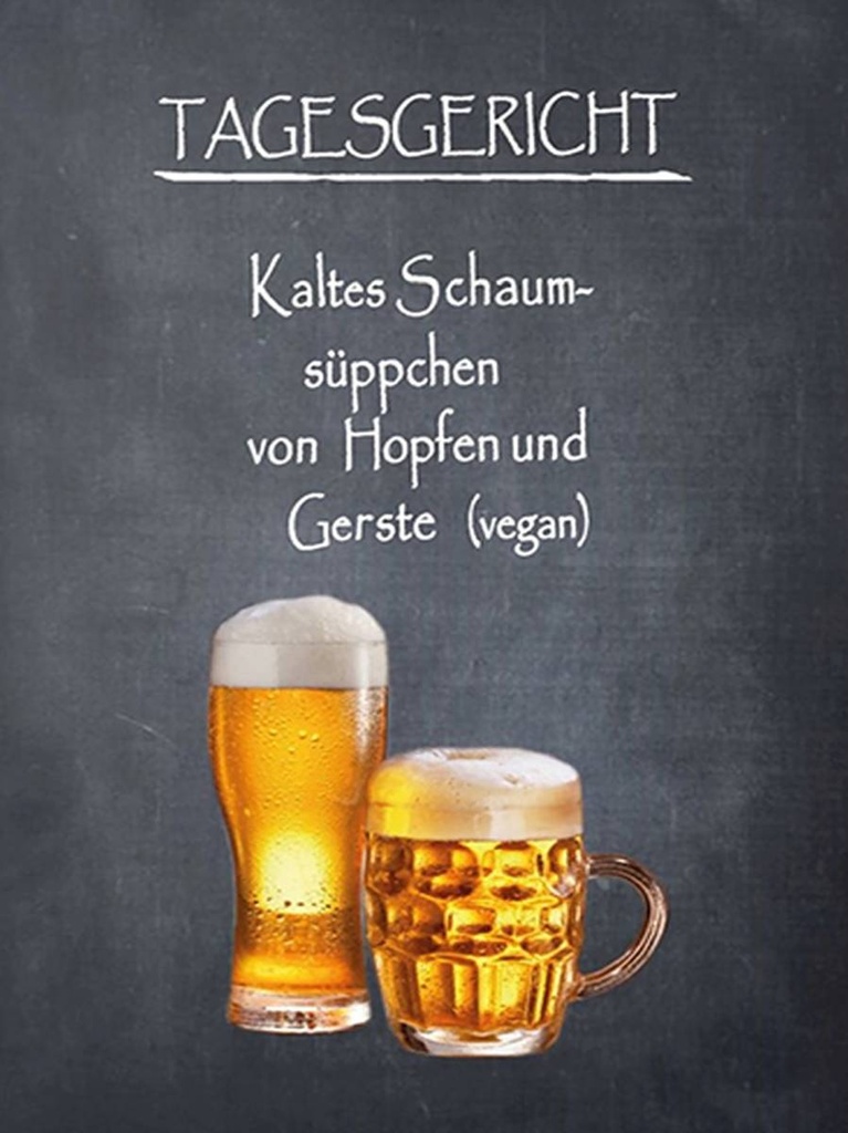 [LA-1792164-H] Holzschild 40x30 cm Bier Tagesgericht Schaum-Süppchen kalt