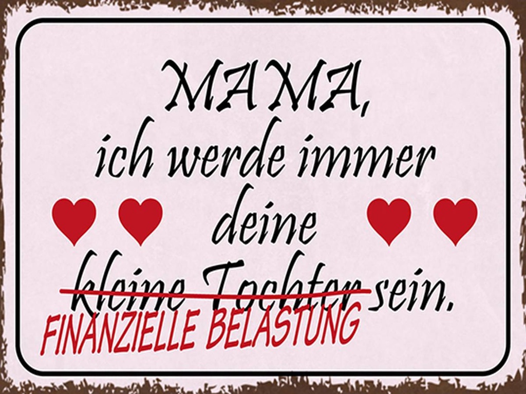 [LA-1792165-H] Holzschild 30x40 cm Mama deine Tochter Herzen