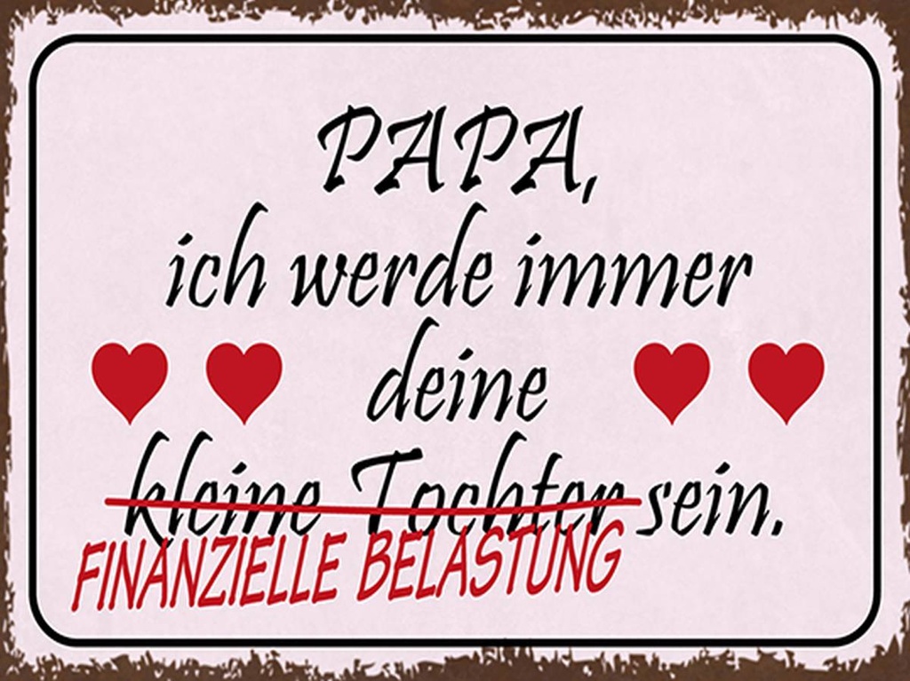 [LA-1792168-H] Holzschild 30x40 cm Papa deine Tochter Herzen