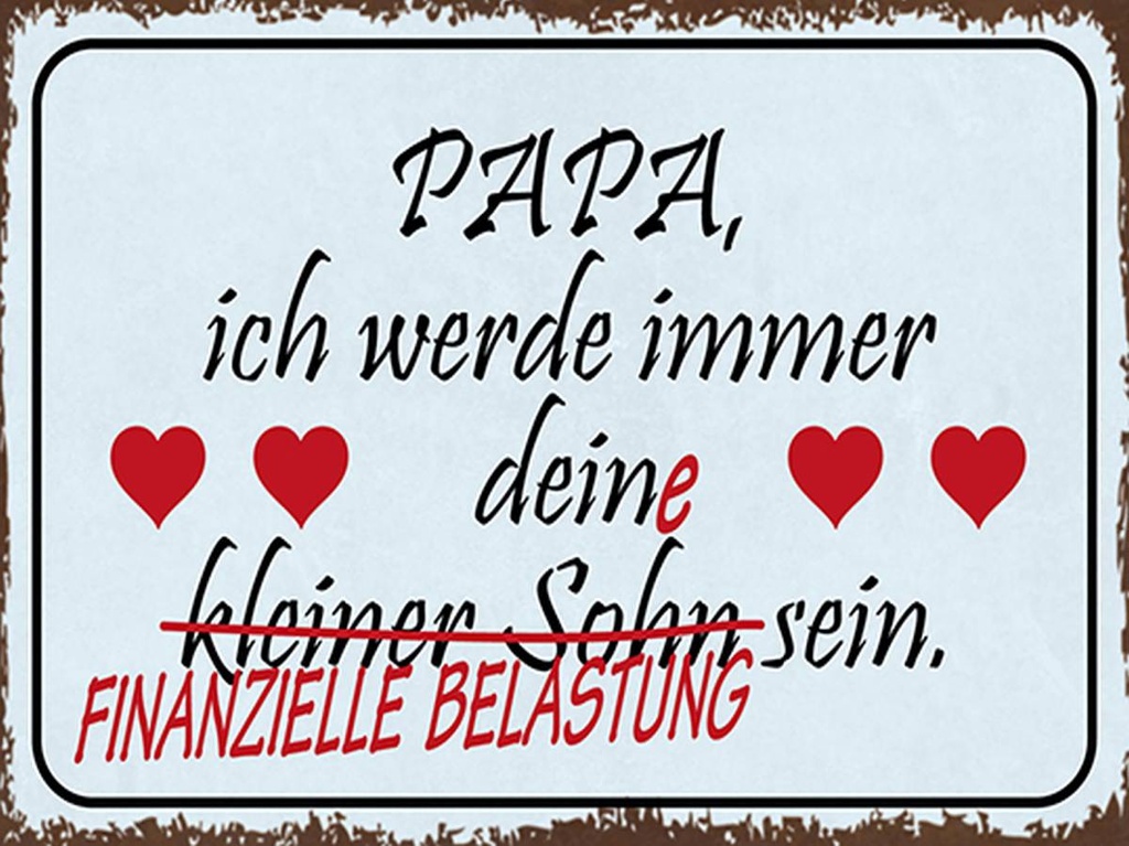 [LA-1792173-H] Holzschild 30x40 cm Papa ich werde dein kleiner Sohn