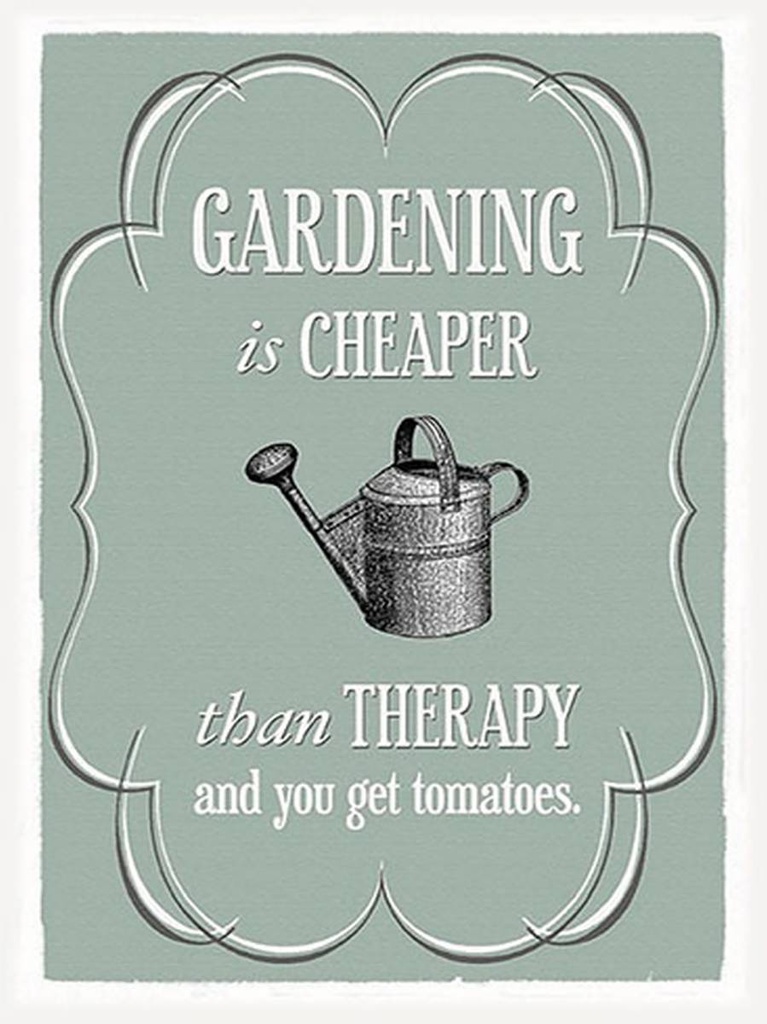 [LA-1792180-H] Holzschild 40x30 cm Garten Gardening is cheaper Therapy