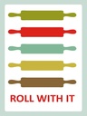Holzschild 40x30 cm Küche Nudelholz Rolling pin roll with