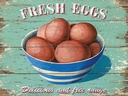 Holzschild 30x40 cm Retro fresh eggs Frische Eier