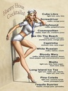 Holzschild 40x30 cm Pin Up Happy Hour Cocktails Mojito