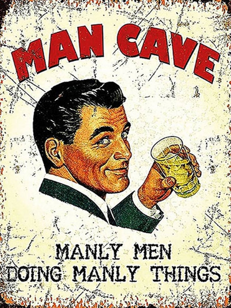 [LA-1792193-H] Holzschild 40x30 cm Retro Man Cave manly men manly things
