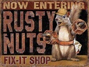 Holzschild 30x40 cm Fix-it Shop rusty nuts Garage