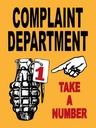 Holzschild 40x30 cm complaint Department take number