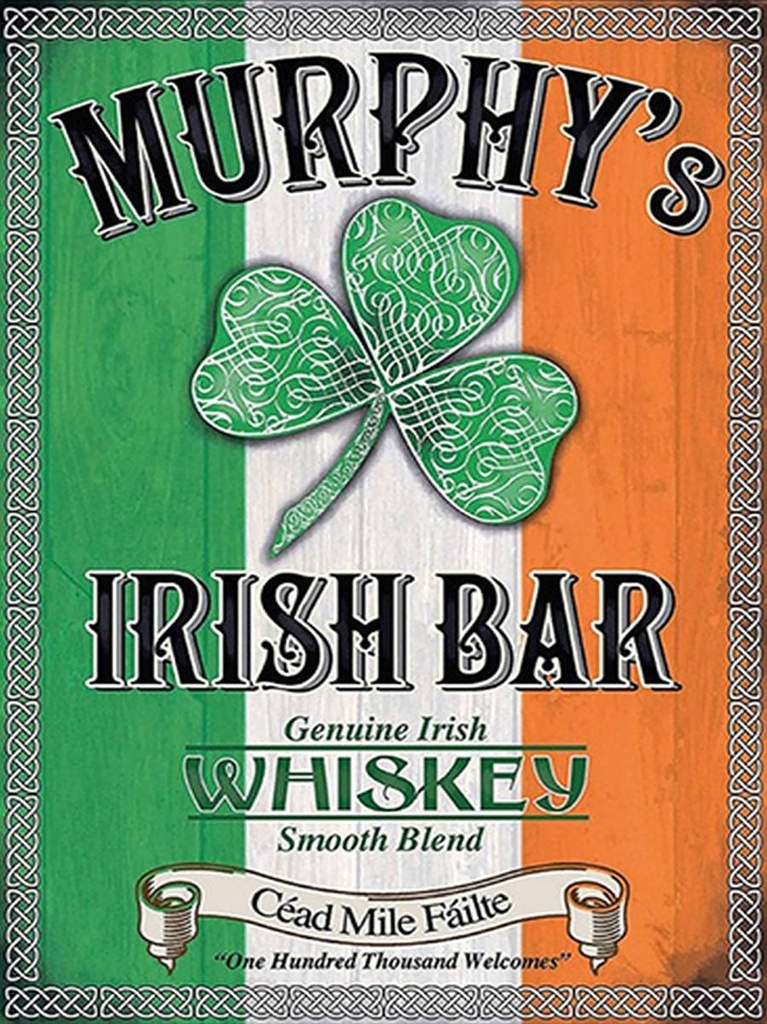 [LA-1792215-H] Holzschild 40x30 cm Alkohol Murphy´s Irish Bar Whiskey