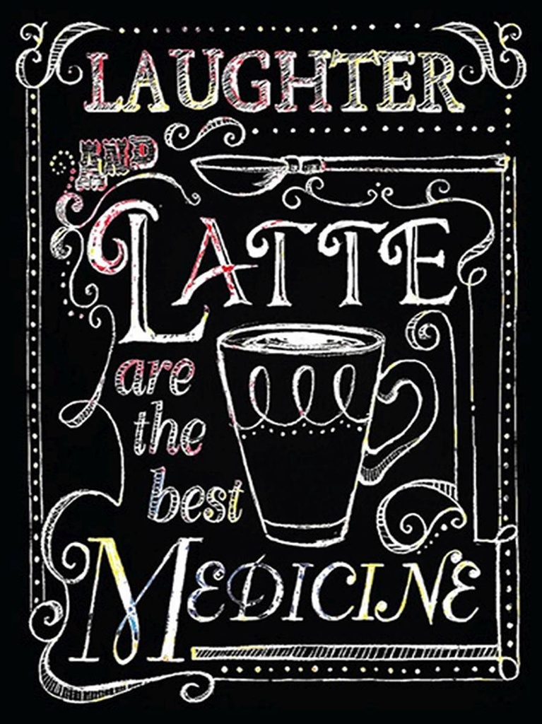 [LA-1792223-H] Holzschild 40x30 cm Laughter and Latte are the best