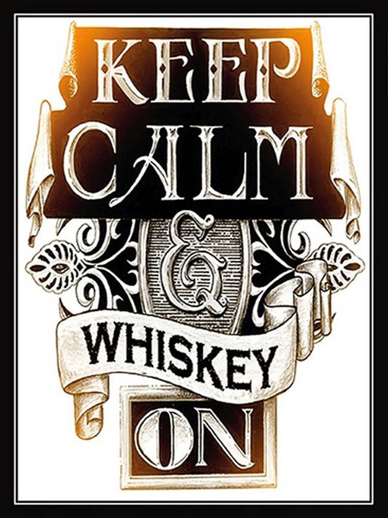 [LA-1792224-H] Holzschild 40x30 cm Keep Calm Whiskey on