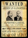 Holzschild 40x30 cm wanted Alphonse Gabriel american