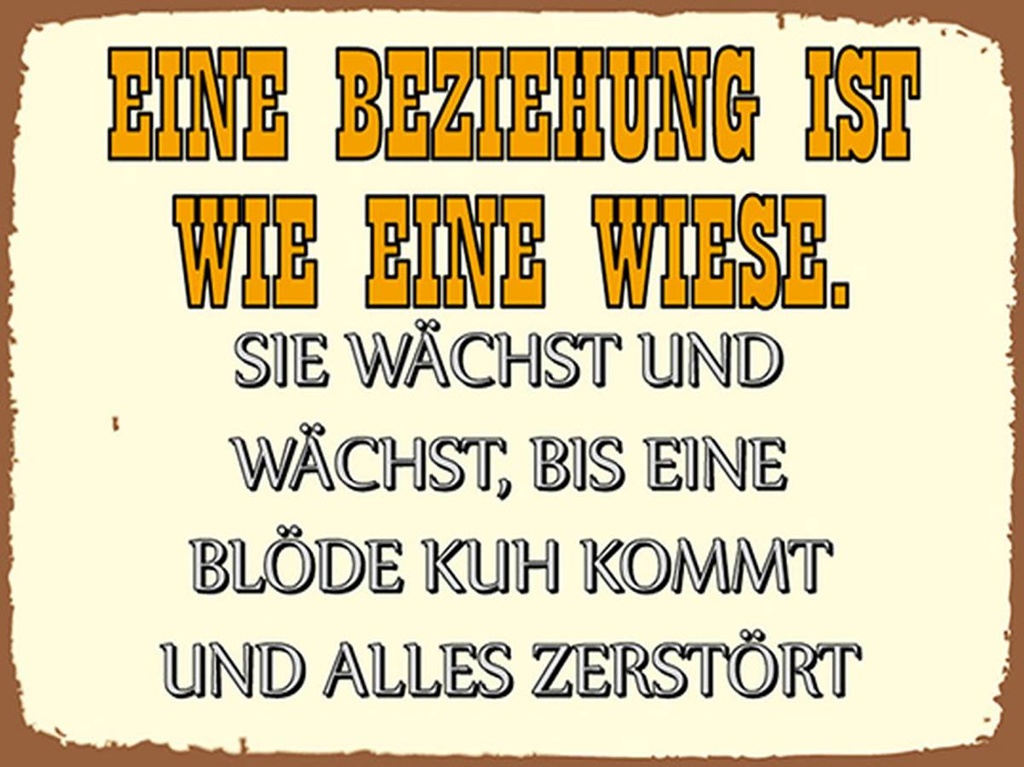 [LA-1792238-H] Holzschild 30x40 cm Eine Beziehung wie eine Wiese