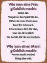 Holzschild 40x30 cm Wie man Frau glücklich macht