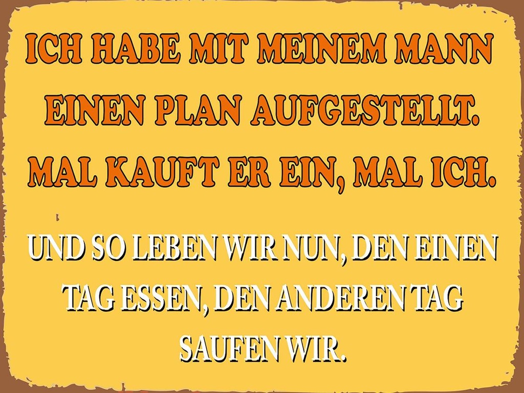 [LA-1792243-H] Holzschild 30x40 cm ich habe mit meinem Mann Plan