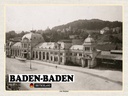 Holzschild 30x40 cm Baden-Baden Alter Bahnhof Bildmotiv Reisemotiv Abenteuer Reisen