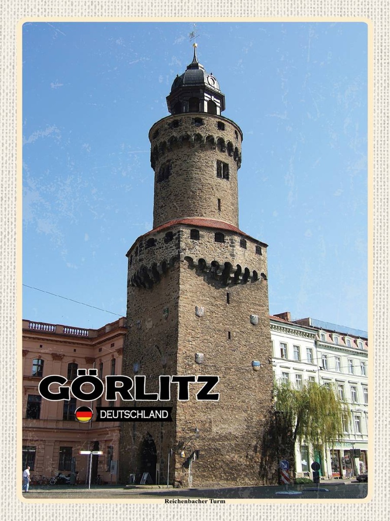 [LA-1792289-H] Holzschild 40x30 cm Görlitz Reichenbacher Turm