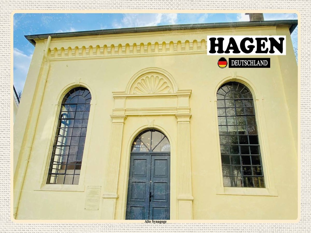 Holzschild 30x40 cm Hage Alte Synagoge Bildmotiv Reisemotiv Abenteuer Reisen