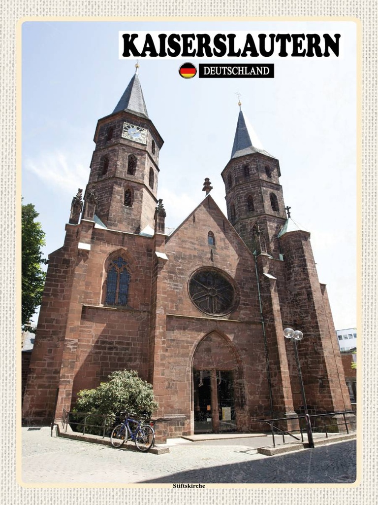 Holzschild 40x30 cm Kaiserslautern Stiftskirche Bildmotiv Reisemotiv Abenteuer Reisen