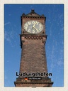 Holzschild 40x30 cm Ludwigshafen Pegeluhr Bildmotiv Reisemotiv Abenteuer Reisen