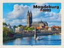 Holzschild 30x40 cm Magdeburg Dom Fluss Bildmotiv Reisemotiv Abenteuer Reisen
