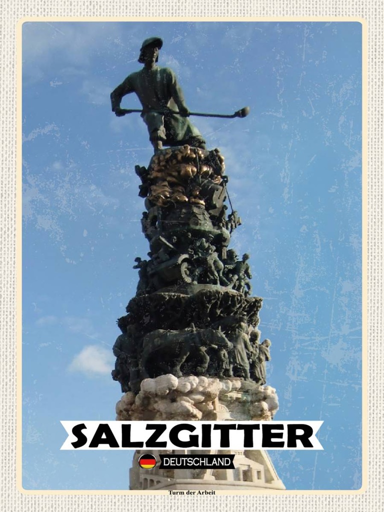 [LA-1792360-H] Holzschild 40x30 cm Salzgitter Turm der Arbeit