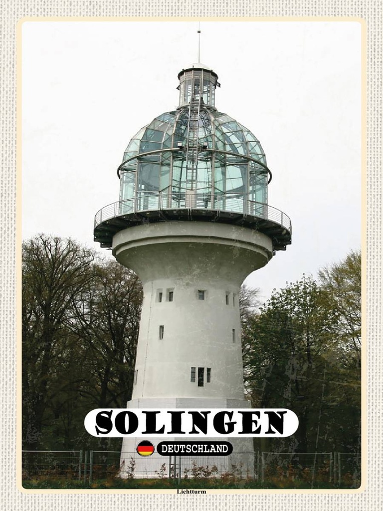 [LA-1792367-H] Holzschild 40x30 cm Solingen Lichtturm