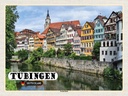 Holzschild 30x40 cm Tübingen Neckarfront Fluss Gebäude Bildmotiv Reisemotiv Abenteuer Reisen