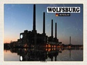 Holzschild 30x40 cm Wolfsburg VW-Kraftwerk Fluss Bildmotiv Reisemotiv Abenteuer Reisen