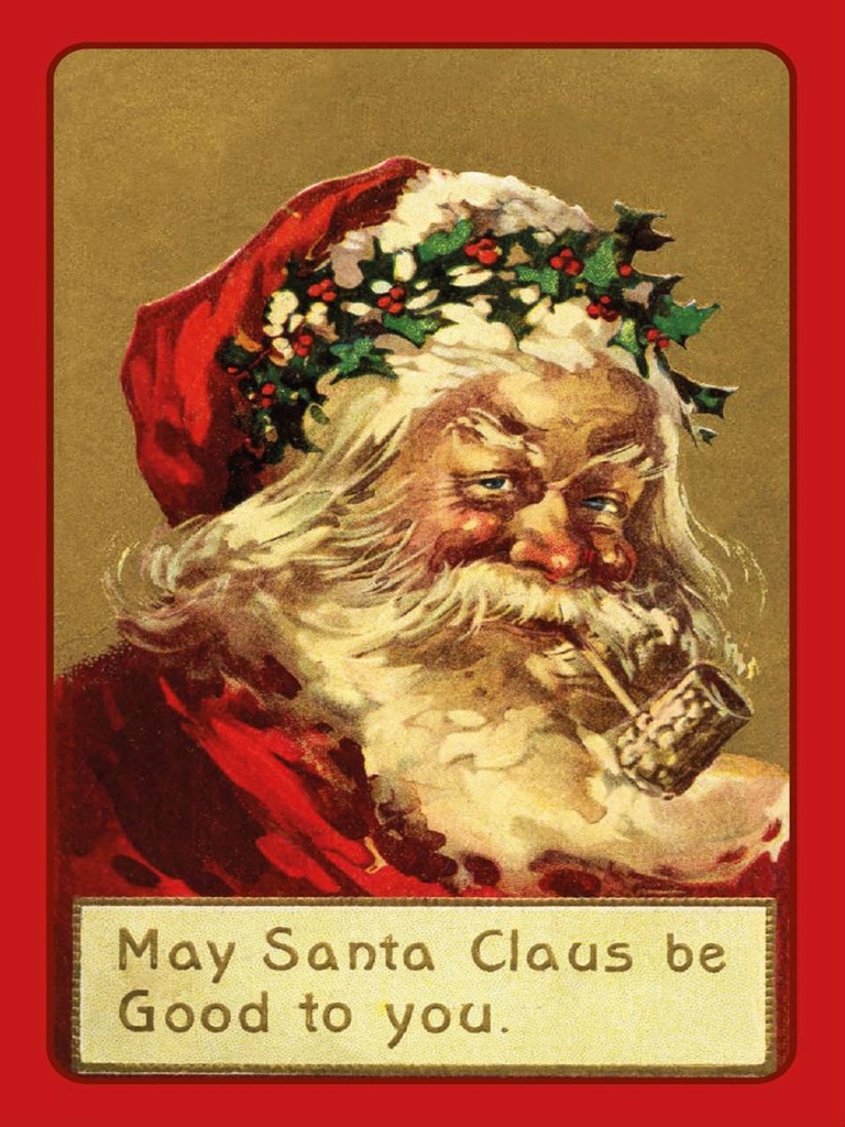 [LA-1792395-H] Holzschild 40x30 cm Christmas Santa Claus lustig