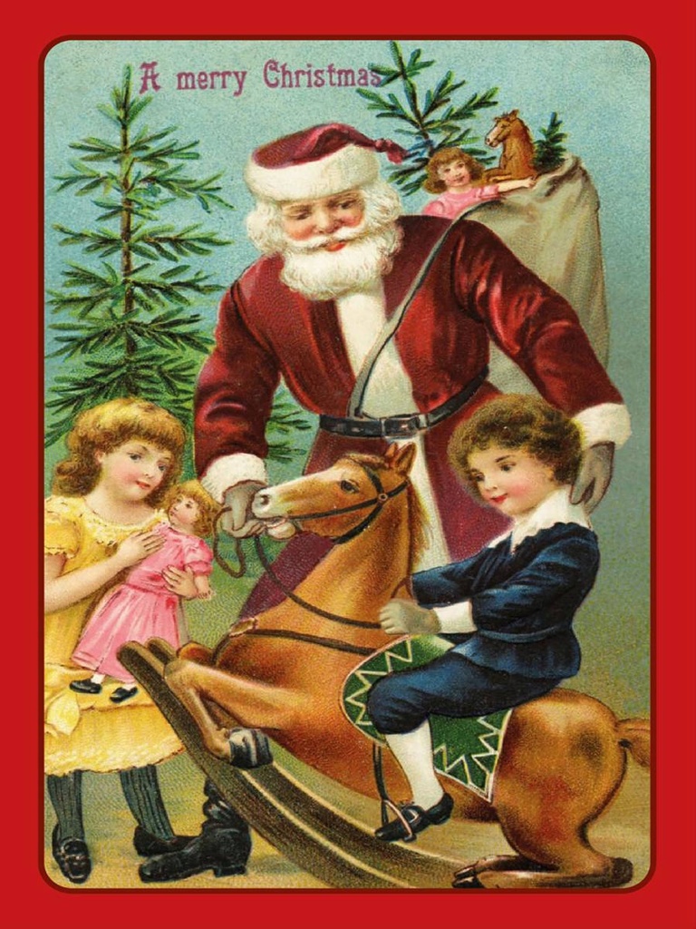 [LA-1792398-H] Holzschild 40x30 cm Weihnachtsmann Tannenbaum
