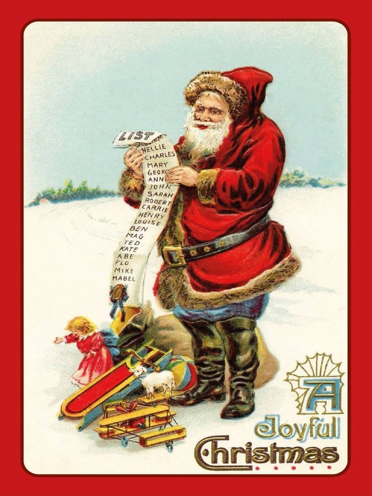 [LA-1792399-H] Holzschild 40x30 cm Santa Claus Schnee