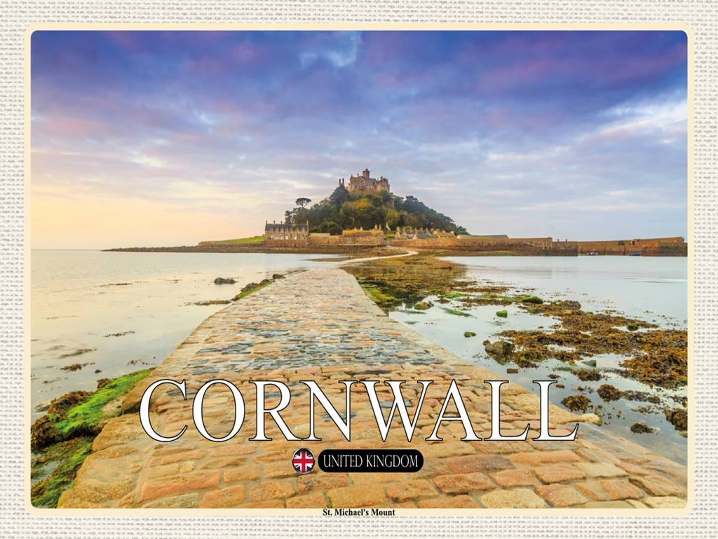 [LA-1792411-H] Holzschild 30x40 cm Cornwall St. Michael´s Mount