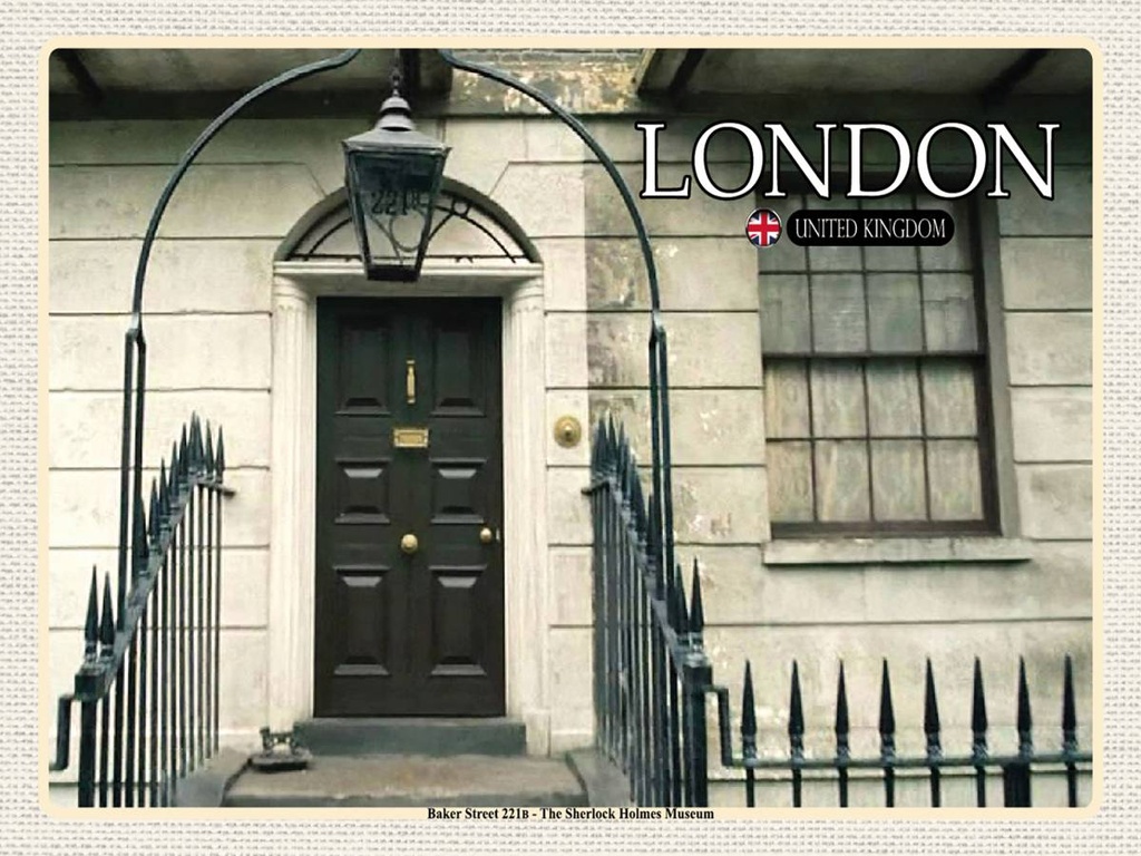 Holzschild 30x40 cm London The Sherlock Holmes Museum Bildmotiv Reisemotiv Abenteuer Reisen