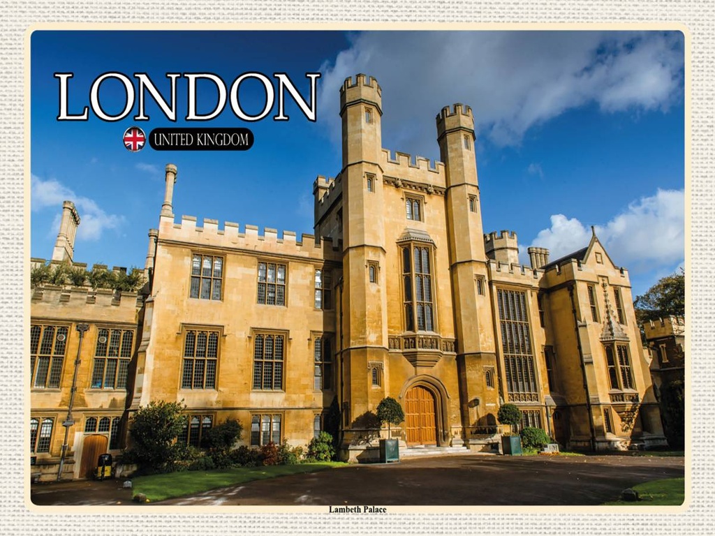 [LA-1792432-H] Holzschild 30x40 cm London England UK Lambeth Palace Bildmotiv Reisemotiv Abenteuer Reisen