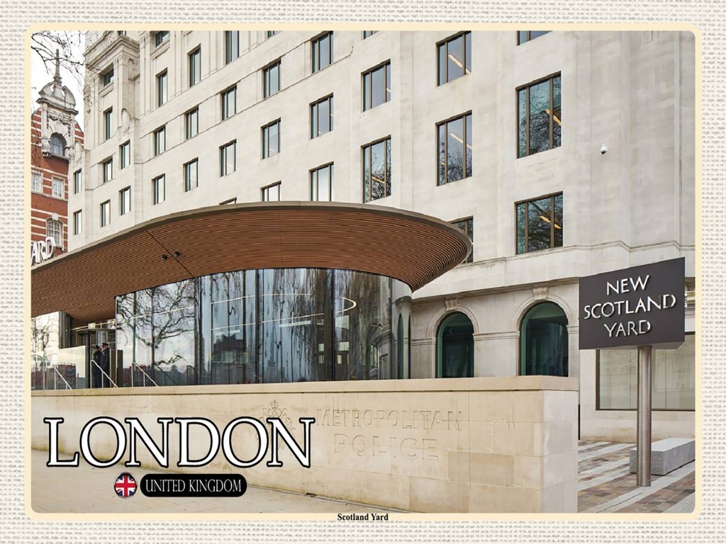 [LA-1792441-H] Holzschild 30x40 cm London Scotland Yard UK Bildmotiv Reisemotiv Abenteuer Reisen