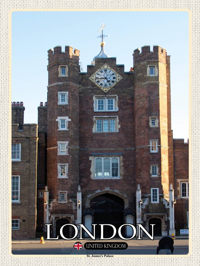 [LA-1792443-H] Holzschild 40x30 cm London St. James´s Palace UK Bildmotiv Reisemotiv Abenteuer Reisen