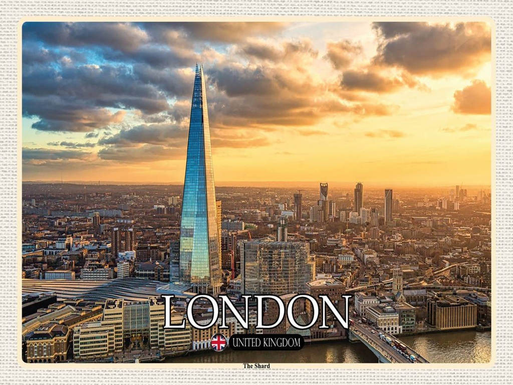 [LA-1792447-H] Holzschild 30x40 cm The Shard London England UK Bildmotiv Reisemotiv Abenteuer Reisen