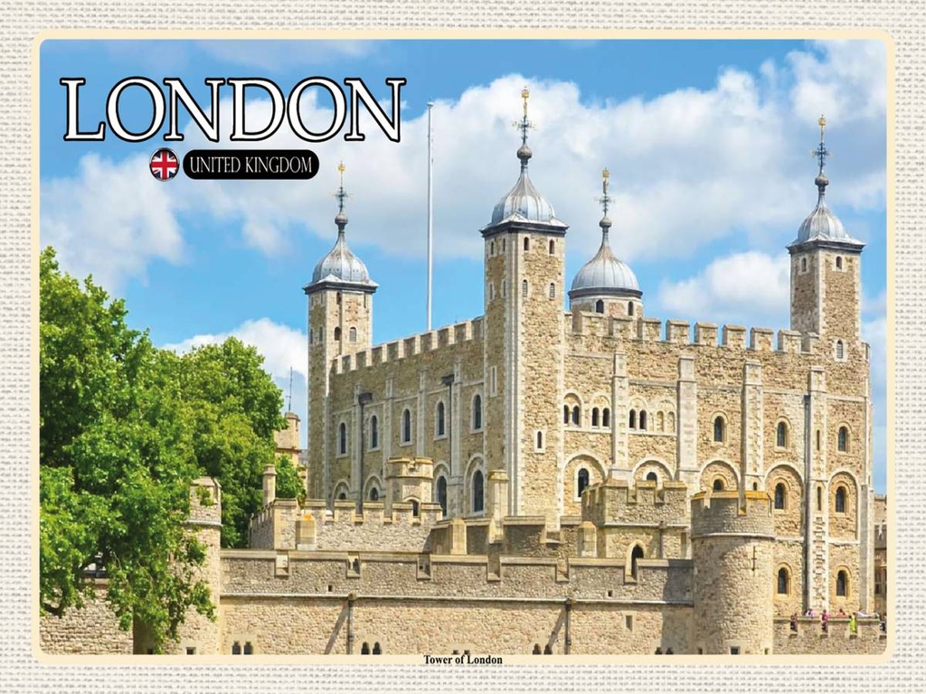 [LA-1792449-H] Holzschild 30x40 cm Tower of London United Kingdom Bildmotiv Reisemotiv Abenteuer Reisen