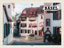 Holzschild 30x40 cm Basel Schweiz Altstadt Bildmotiv Reisemotiv Abenteuer Reisen
