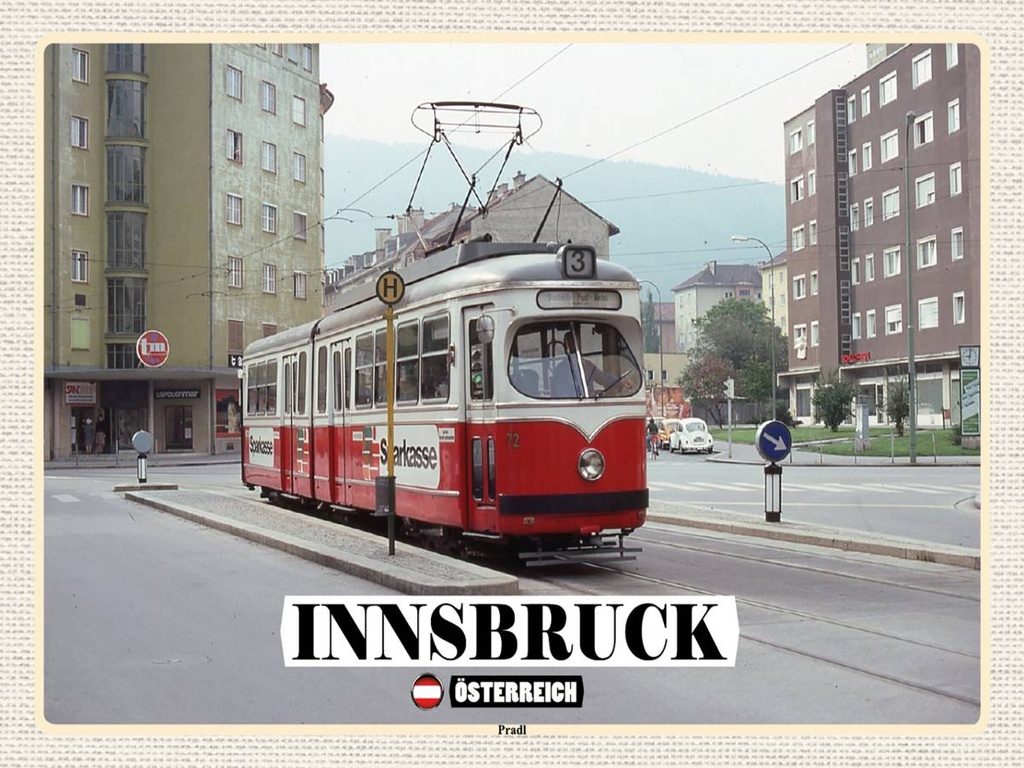 [LA-1792499-H] Holzschild 30x40 cm Innsbruck Österreich Pradl Stadt Bildmotiv Reisemotiv Abenteuer Reisen