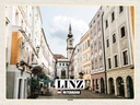 Holzschild 30x40 cm Linz Österreich Altstadt Kirche Bildmotiv Reisemotiv Abenteuer Reisen