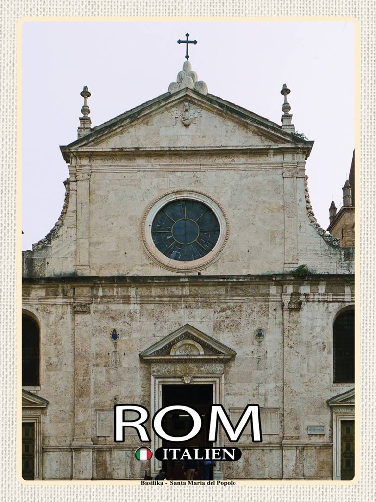 [LA-1792530-H] Holzschild 40x30 cm Rom Italy Basilika Santa Maria Bildmotiv Reisemotiv Abenteuer Reisen