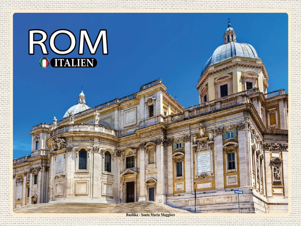 [LA-1792531-H] Holzschild 30x40 cm Rom Basilika Santa Maria Maggiore Bildmotiv Reisemotiv Abenteuer Reisen