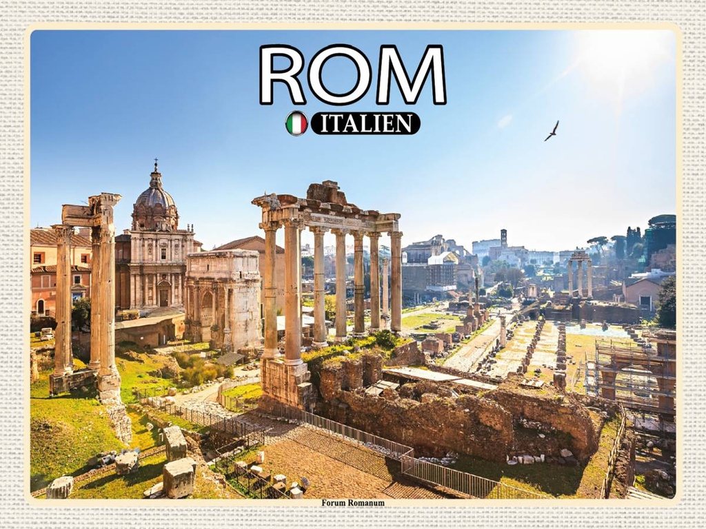 [LA-1792539-H] Holzschild 30x40 cm Rom Italien Forum Romanum Bildmotiv Reisemotiv Abenteuer Reisen