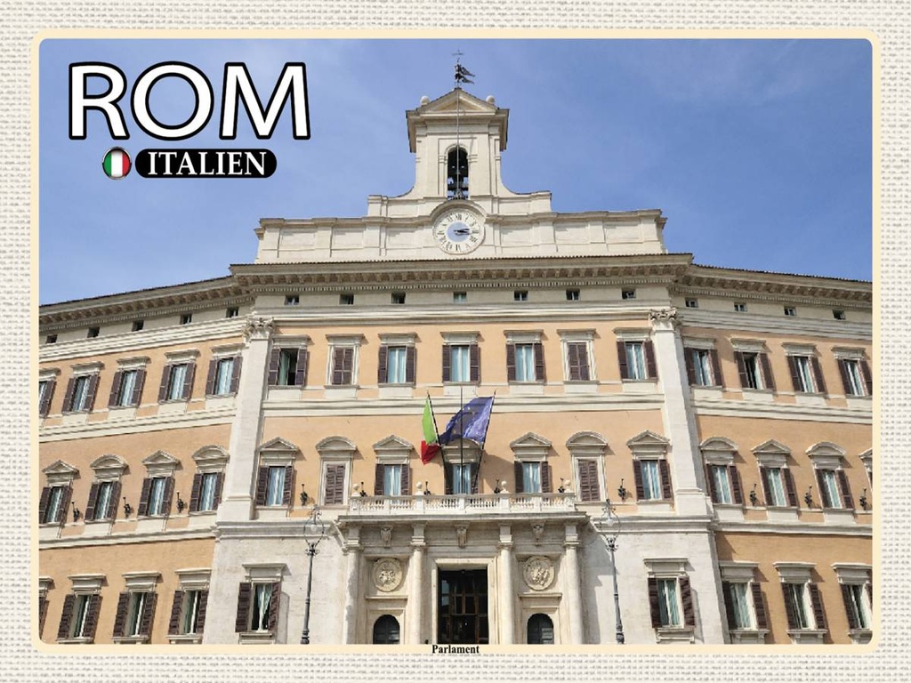 [LA-1792545-H] Holzschild 30x40 cm Rom Italien Parlament Bildmotiv Reisemotiv Abenteuer Reisen