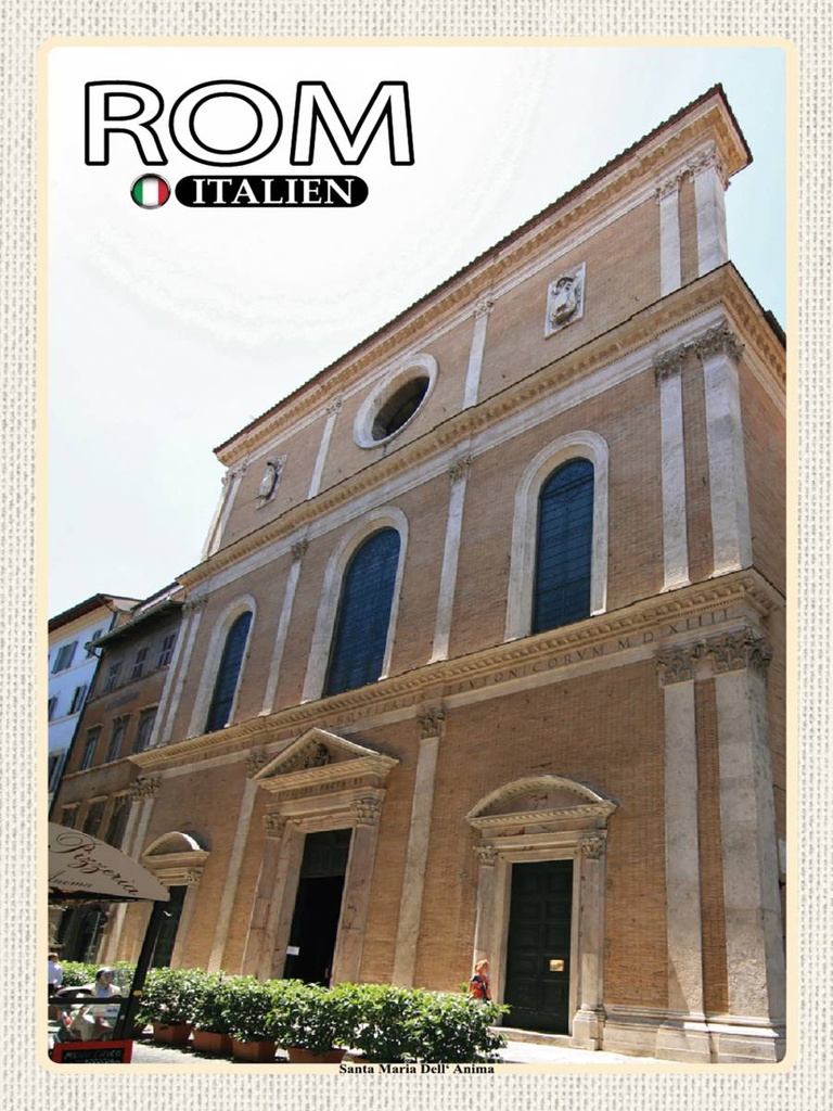 [LA-1792547-H] Holzschild 40x30 cm Rom Italien Santa Maria Dell Anima Bildmotiv Reisemotiv Abenteuer Reisen