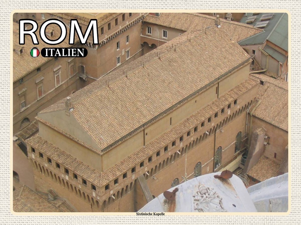 [LA-1792548-H] Holzschild 30x40 cm Rom Italien Sixtinische Kapelle Bildmotiv Reisemotiv Abenteuer Reisen