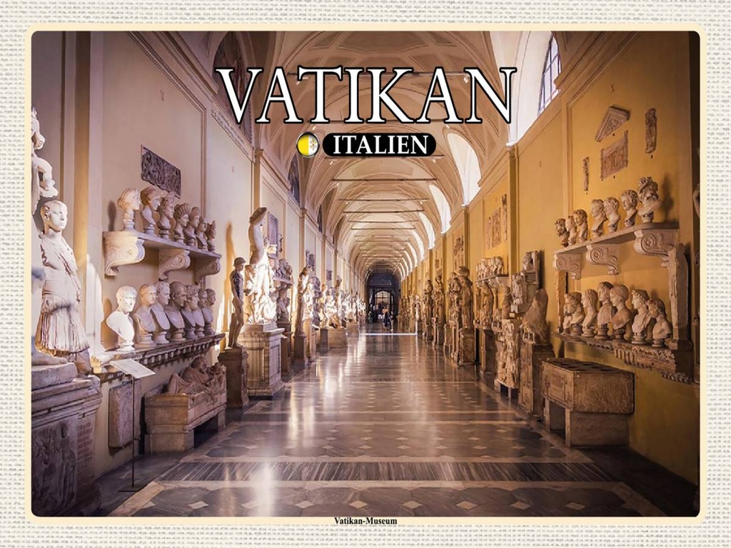 [LA-1792554-H] Holzschild 30x40 cm Vatikan Italien Museum Bildmotiv Reisemotiv Abenteuer Reisen